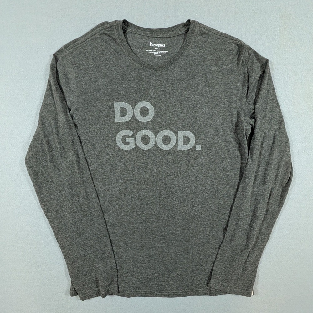 Cotopaxi Long Sleeve Graphic T Shirt Mens M Gray Do Good Organic‎ Cotton